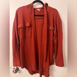 Maurices Open Front Knit Shirt Jacket